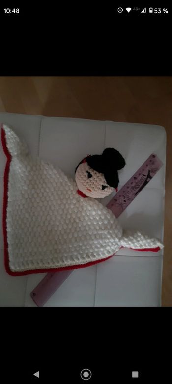 Doudou poupée fait main au crochet