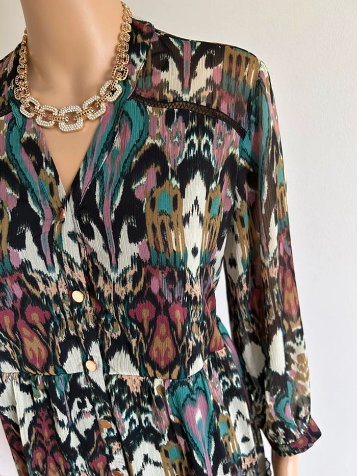 Robe imprimée avec manches 3/4 Naf Naf taille 40 jamais portée - photo numéro 6