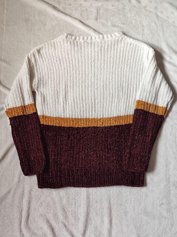 Pull tricolore doux taille S / M - photo numéro 4