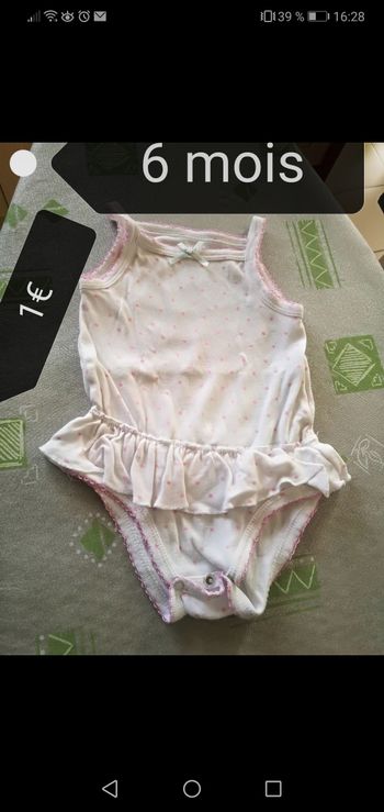 Body bretelles 6 mois