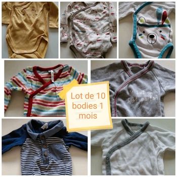 Lot de 10 bodies 1 mois