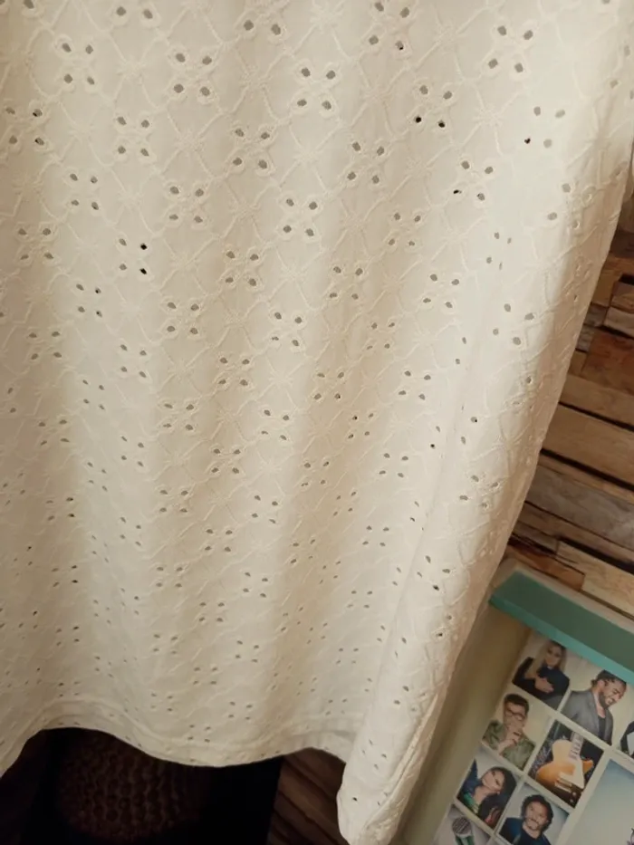 Tshirt blanc style broderie anglaise t40 - photo numéro 7