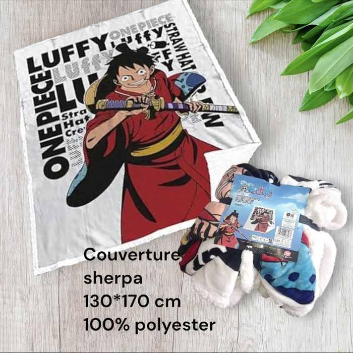 Grande couverture sherpa one piece luffy