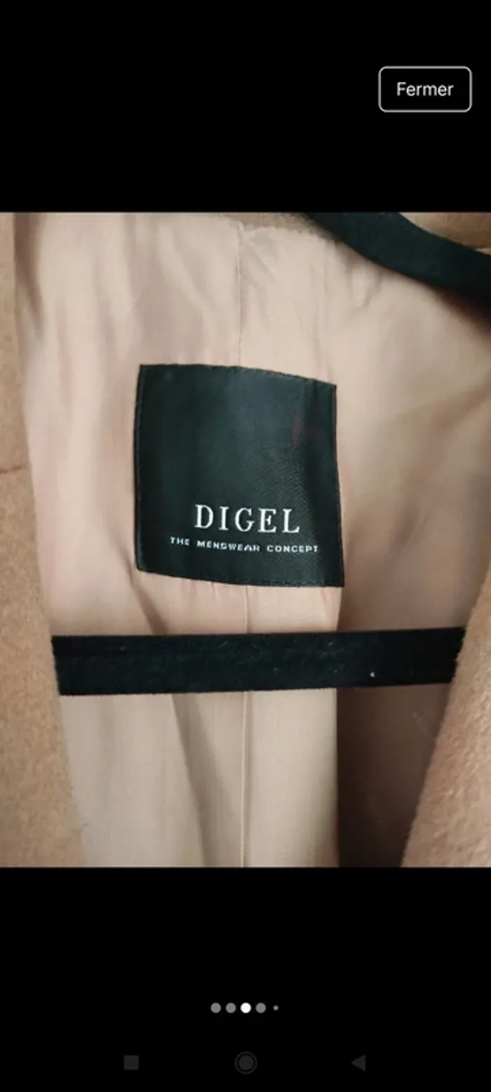 Manteau camel Digel en laine et cachemire - photo numéro 2