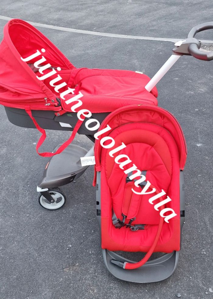 Poussette duo stokke avec sac a langer et tenue pluie - photo numéro 4