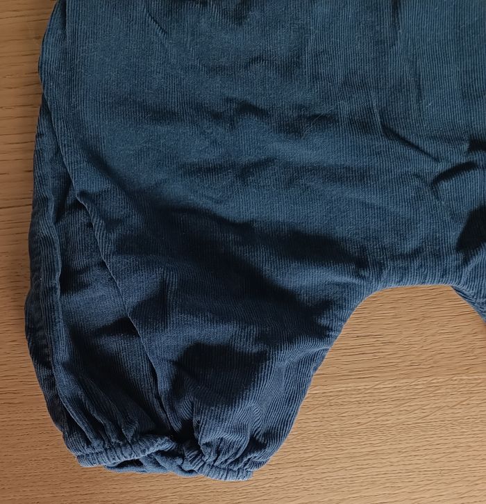 Pantalon type sarouel doublé épais Orchestra gris noir velours côtelé 9 mois 71 cm fille - photo numéro 5