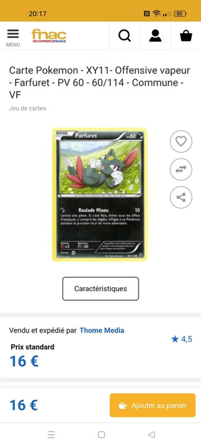 Carte Pokémon farfuret - photo numéro 3