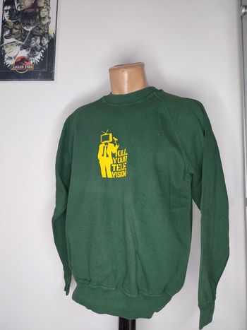 Pull Sweat Fruit of the loom vert kill your television M très bon état