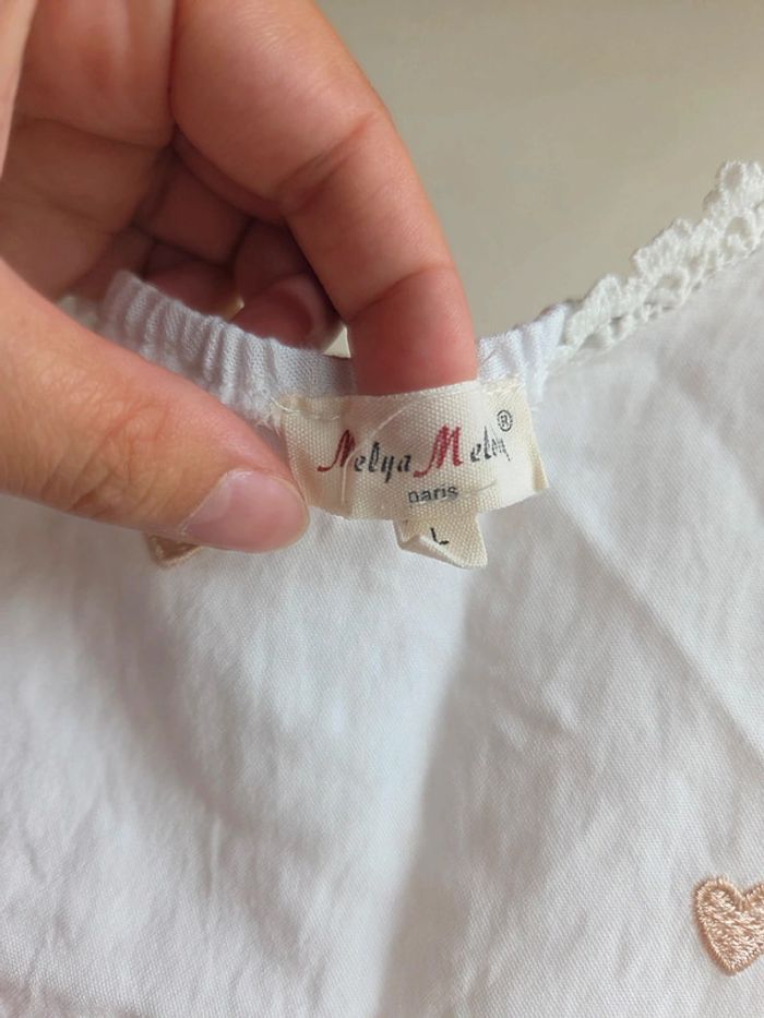 Débardeur blanc à coeurs dorés - Melya Melody paris taille L - photo numéro 4