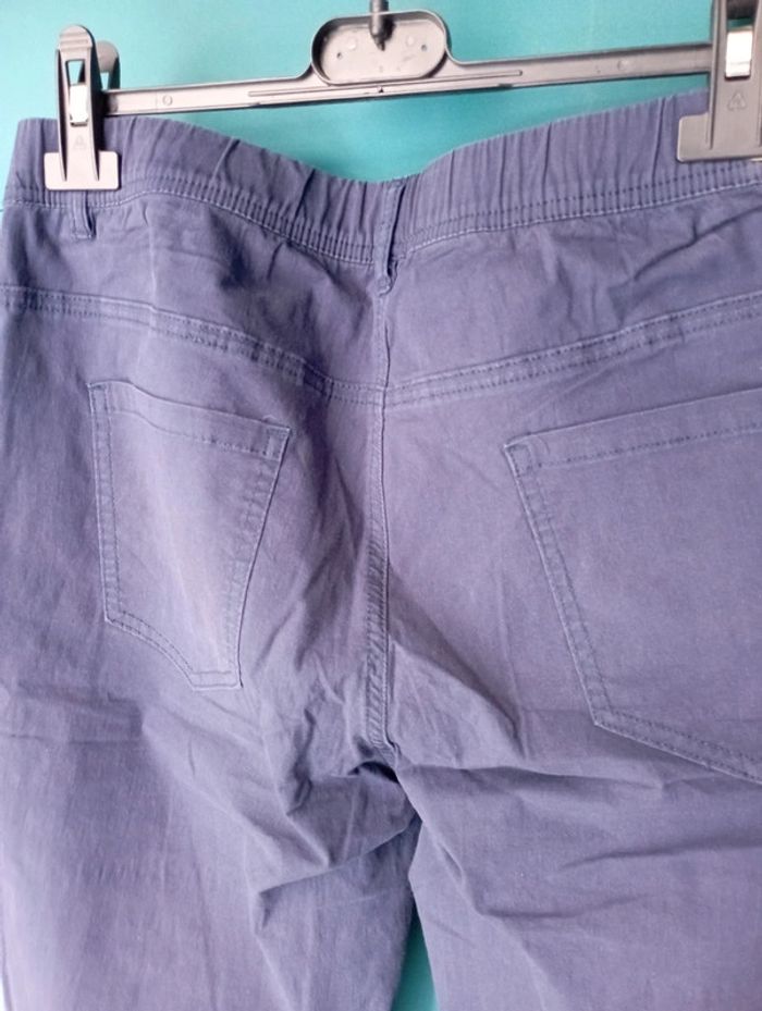 Pantacourt femme coton bleu marine - photo numéro 4