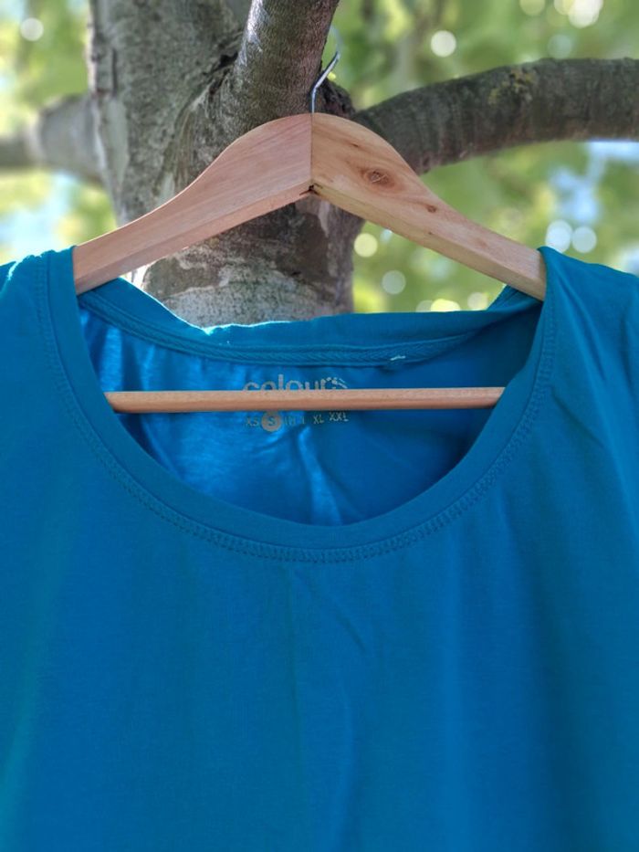 T shirt basic Colours bleu ciel - photo numéro 3
