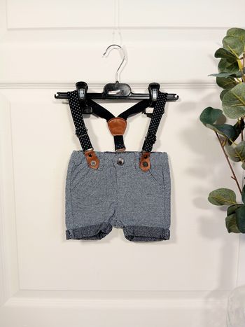 Short bébé garçon BABY GÉMO – 3 mois – Avec bretelles chic