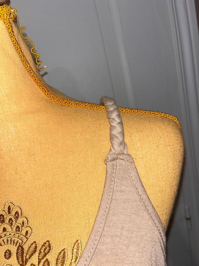 Debardeur bretelles tresses taille unique beige - photo numéro 2