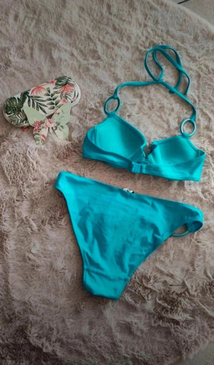 Maillot bain femme turquoise etam taille 38 - photo numéro 3