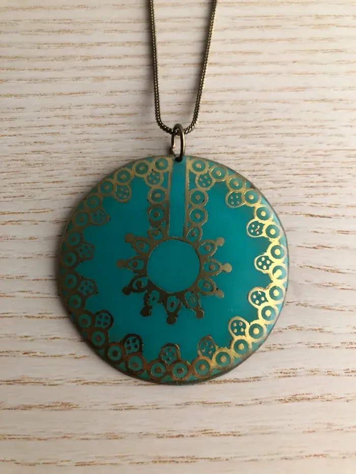 Collier vert imprimé - photo numéro 2