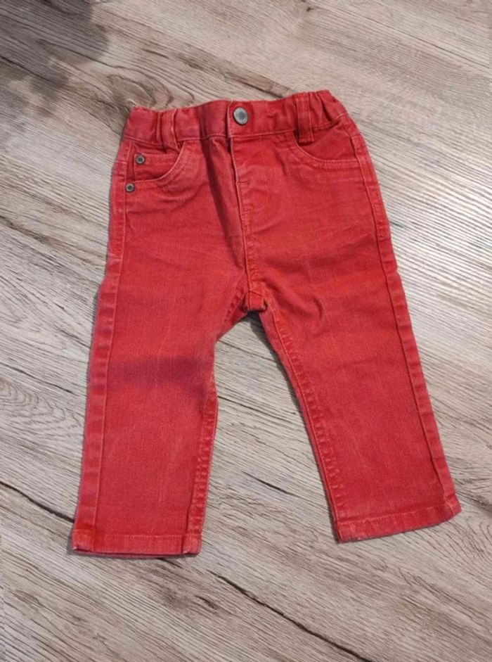Jeans rouge tape à l'oeil 9 mois - photo numéro 2