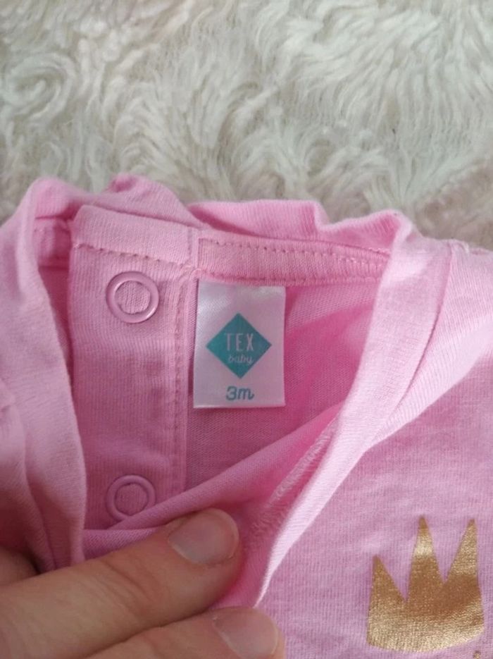 Tee shirt chemise manches courtes Fille 3 mois Couronne "Magic" Tex Baby 100% coton - photo numéro 6