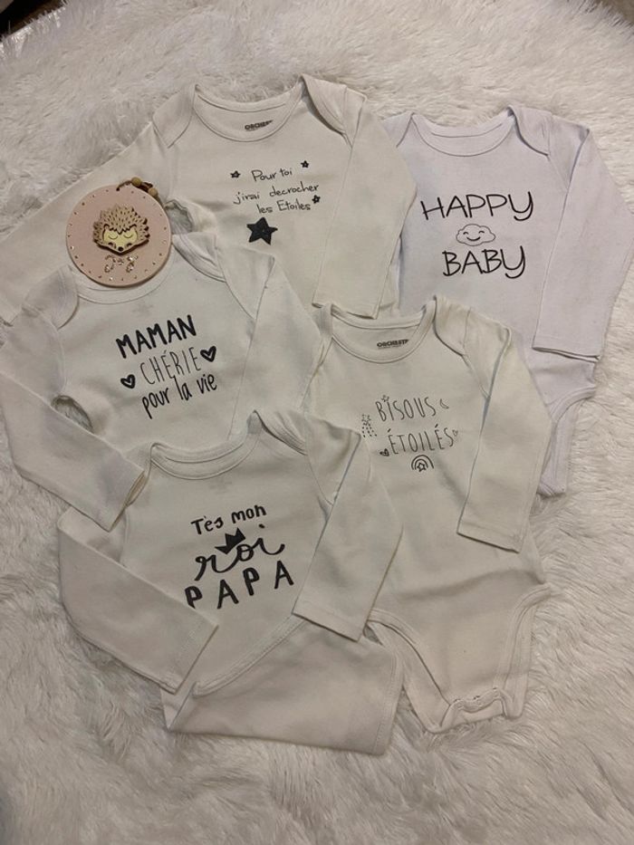 Bodys mixte blanc lot x5