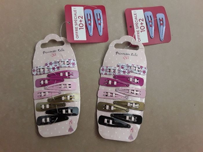 2 lots identiques de barrettes clic-clac NEUVES