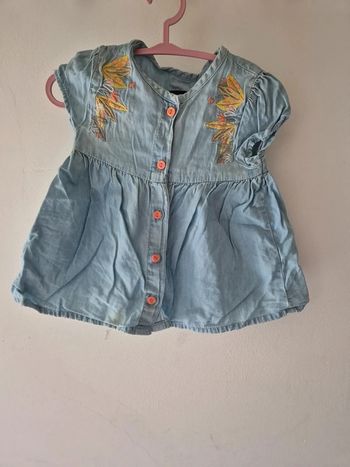 Robe en jean manche courte bébé fille 12 mois 80 cm