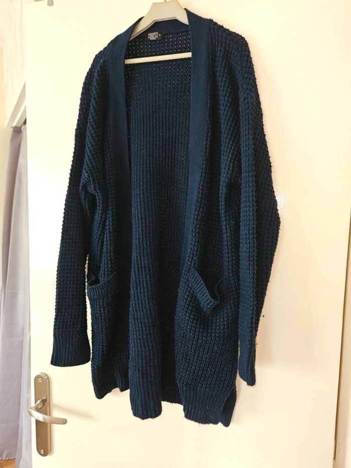 Gilet long bleu style laine Firefly - photo numéro 2