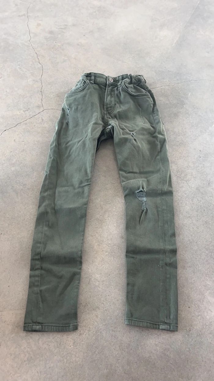 Jean skinny vert garçon 10 ans
