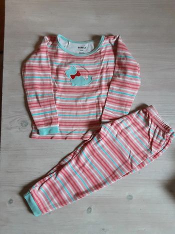 Pyjama coton chien rayé T. 2-3 ans