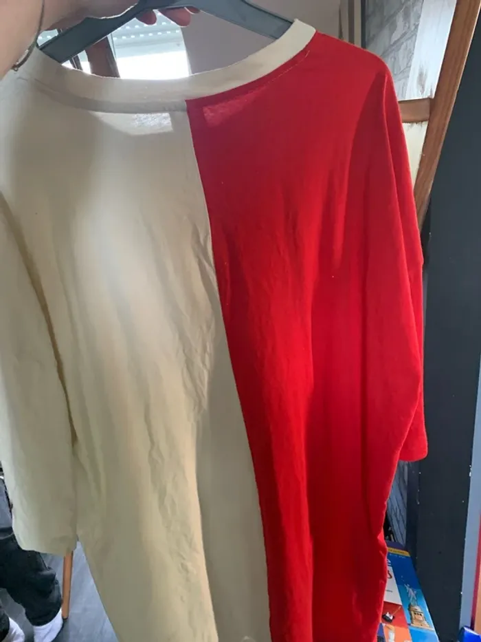 T shirt FSBN vintage rouge et beige - photo numéro 5