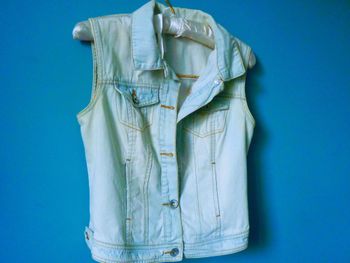 Veste en jean Femme Pimkie S ou 36 TBE bleu ciel sans manches