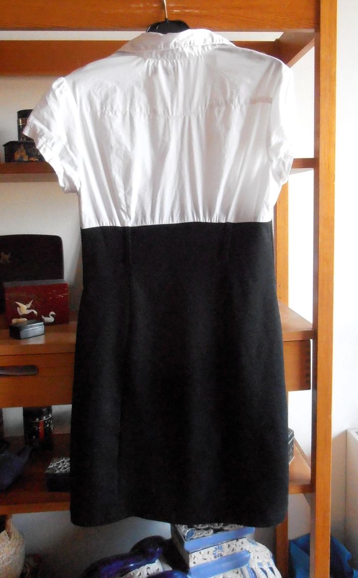 Robe mi-longue, Cache Cache, taille L 40, noire et blanche - photo numéro 6