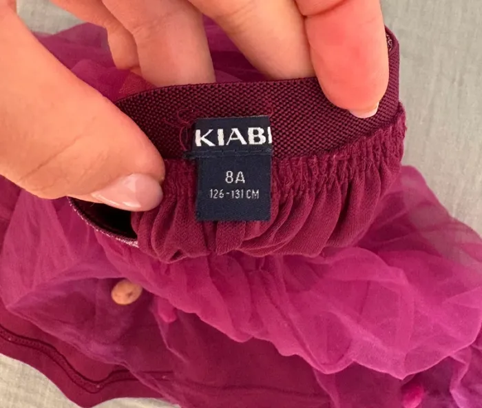 Jupe voile bordeaux à pompons colorés - photo numéro 3