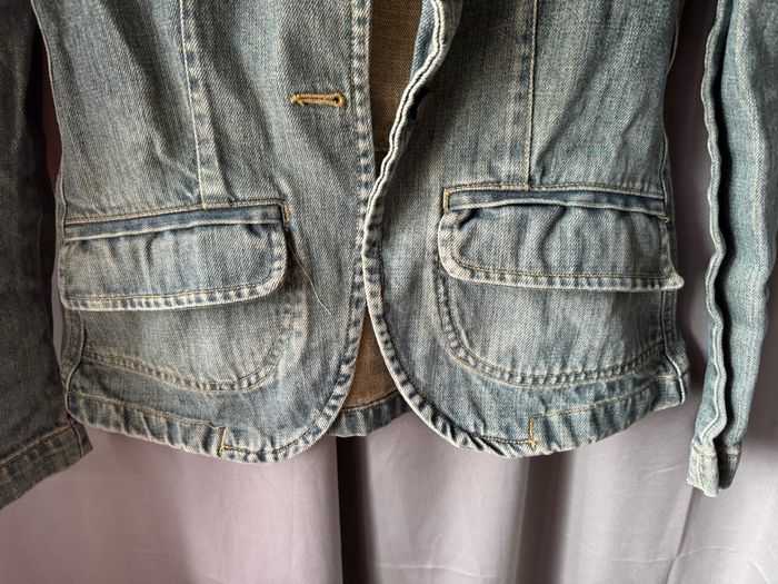 Veste en jean vert cintrée - photo numéro 2