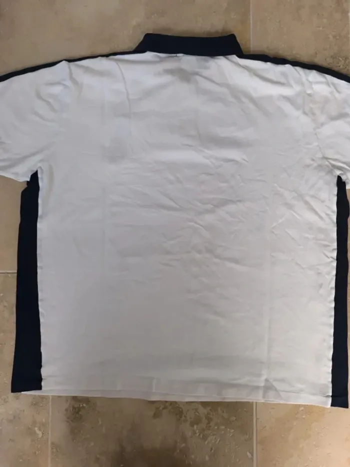 Joli Polo Ralph Lauren XXL blanc logo marine US Open 2008 collector tâché - photo numéro 14