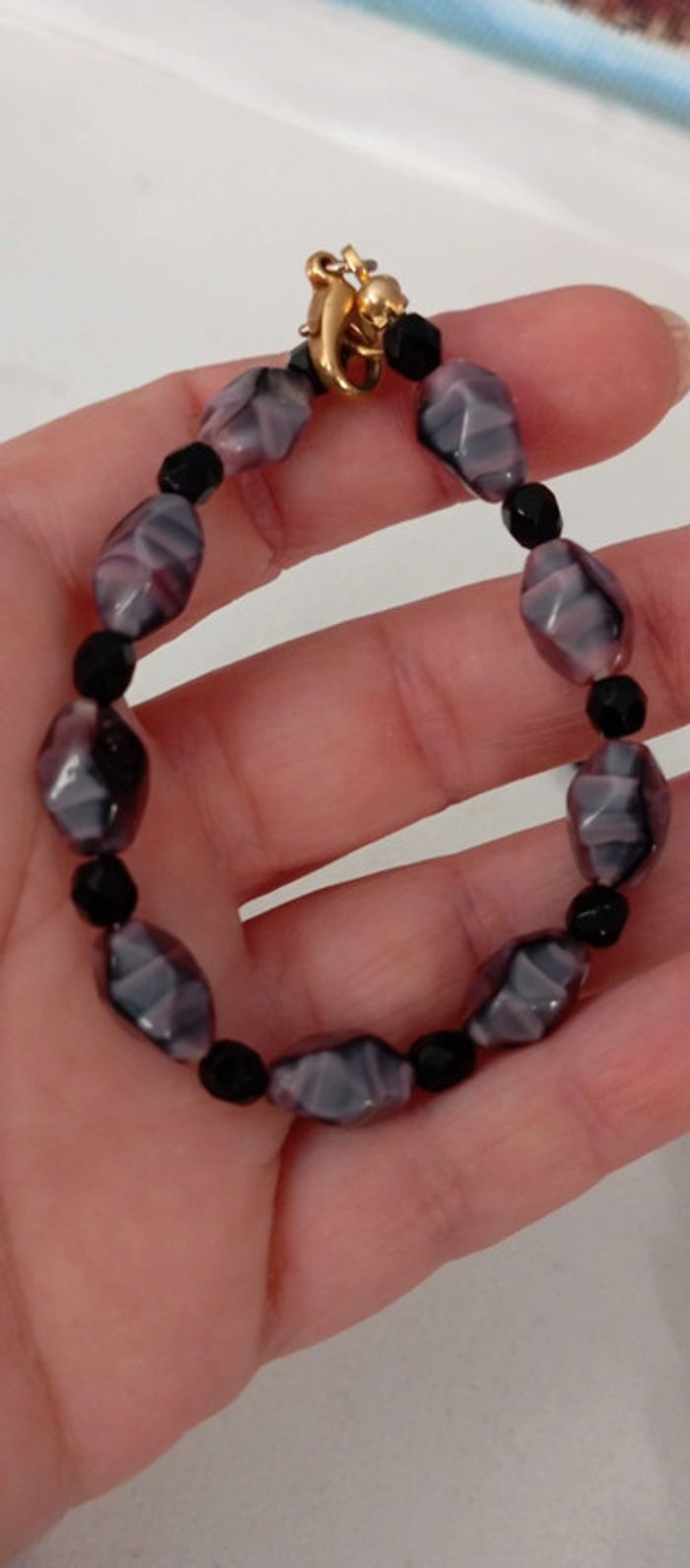 Parure collier bracelet purple en pierre - photo numéro 7
