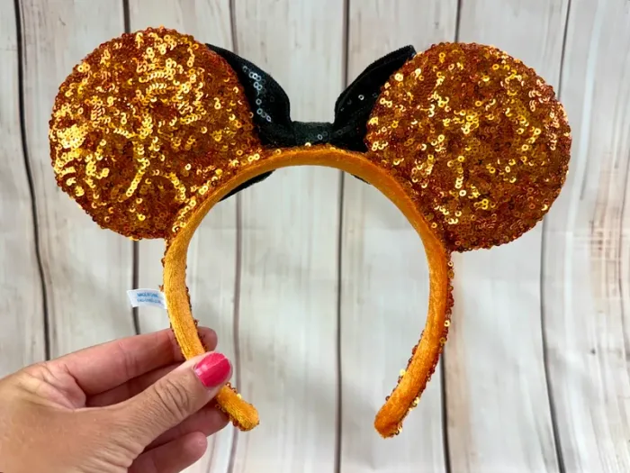 Ears (serre tête) oreilles de Minnie sequins orange Tokyo Disneyland halloween - photo numéro 5