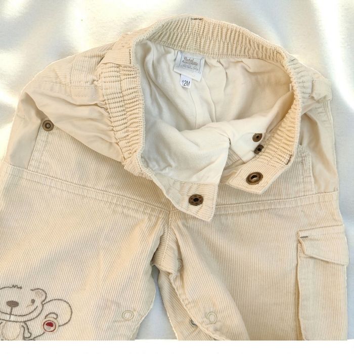 Pantalon bébé garçon 12 mois velours beige Cadet Rousselle - photo numéro 7