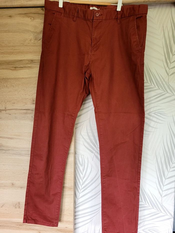 Pantalon chino homme taille 46 terra cota - photo numéro 3