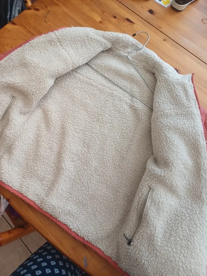Manteau réversible beige et bois de rose - photo numéro 2