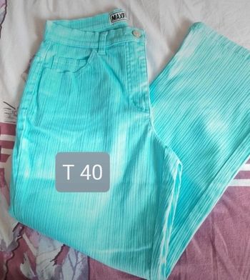 Pantacourt turquoise 40