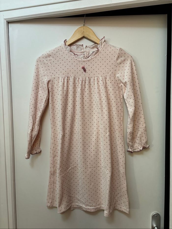 Chemise de nuit en velours rose clair Cyrillus 10 ans