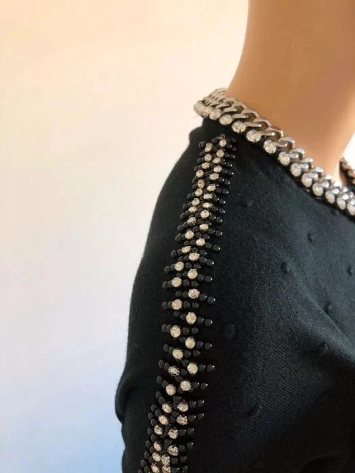 Pull noir neuf avec strass taille unique - photo numéro 6