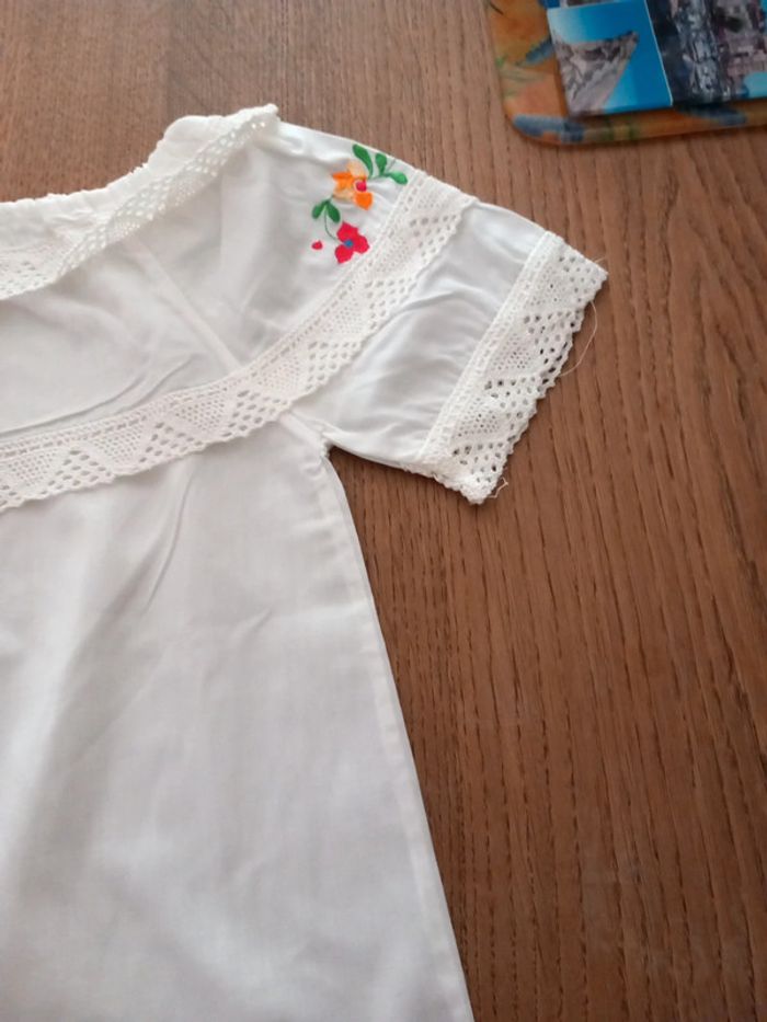 Tunique coton broderie blanc T36 - photo numéro 4