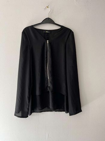 Blouse noir avec fermeture éclair