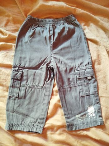 Pantalon fille 18 mois gris 100% coton – Très bon état