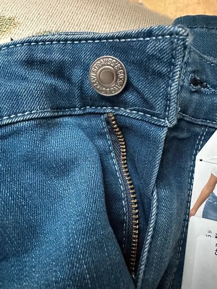 Pantalon Jean Lévis Levi Strauss Levi’s fille 14 ans 158cm Skinny Blue Winds ajustable - photo numéro 5