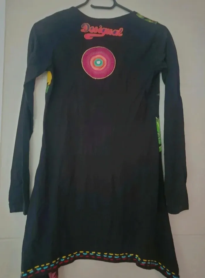 Tunique fleurie Desigual noire taille S - photo numéro 2
