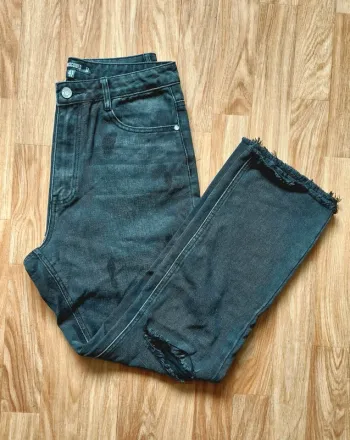 Jean droit taille haute Missguided Noir délavé taille 38