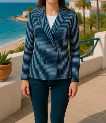Veste légère d été à rayures marine Vila S