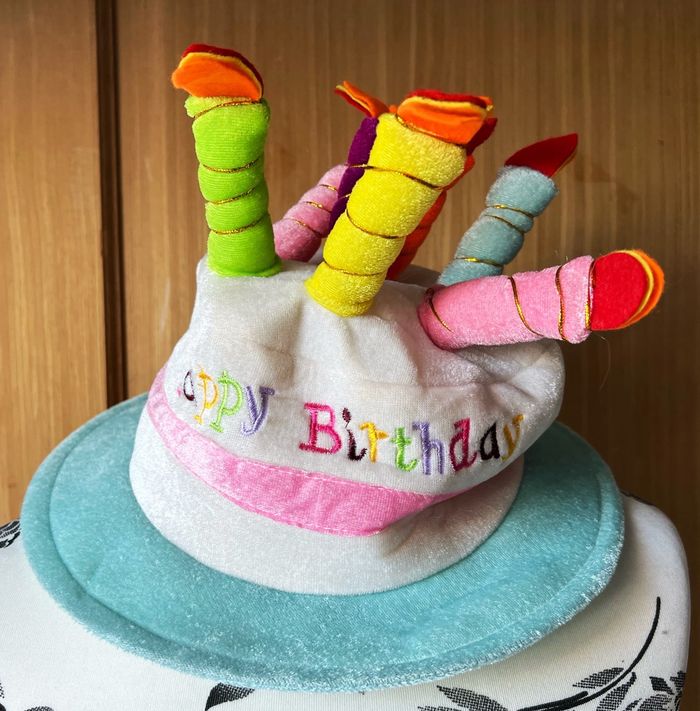 Chapeau bougies multicolores Happy Birthday taille unique