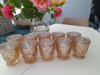 Lot de 10 photophores rose gold